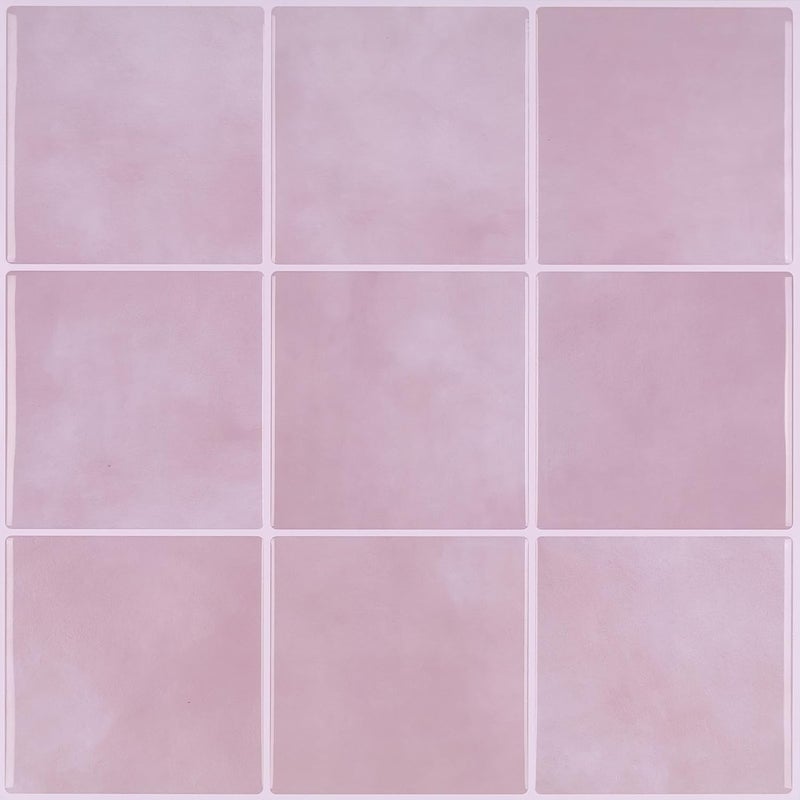 CHIHUT 16 Sheets Pink Marble Square Peel and Stick Backsplash Tiles for Kitchen Bathroom Adhesive Stick on Back Splash Tiles for RV 12''x12'' Removable Waterproof Wall Tile for Laundry Room Basement - Image 1